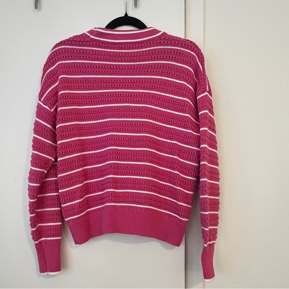 Varley Pink Striped Women's Cardigan - Picture 2 of 6